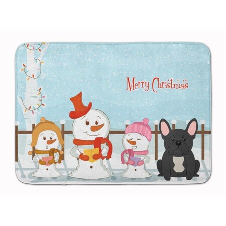 Carolines Treasures Merry Christmas French Bulldog Black Machine Washable Memory Foam Mat BB2345RUG